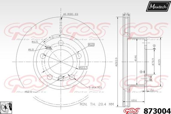 Maxtech 881409 - Kočioni disk www.molydon.hr