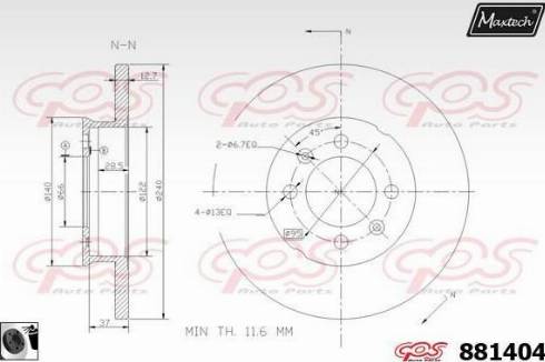 Maxtech 881404.0060 - Kočioni disk www.molydon.hr