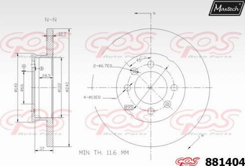 Maxtech 881404.0000 - Kočioni disk www.molydon.hr