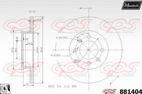 Maxtech 881404.0080 - Kočioni disk www.molydon.hr