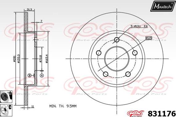 Maxtech 881404 - Kočioni disk www.molydon.hr