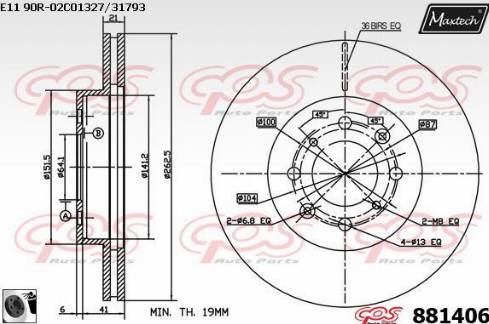 Maxtech 881406.0060 - Kočioni disk www.molydon.hr