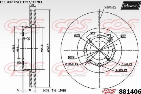 Maxtech 881406.0000 - Kočioni disk www.molydon.hr