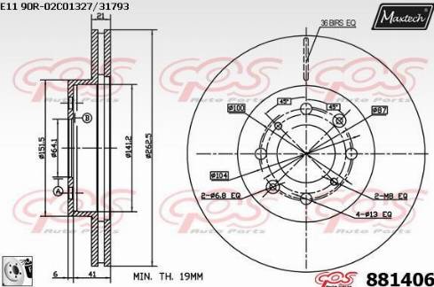 Maxtech 881406.0080 - Kočioni disk www.molydon.hr