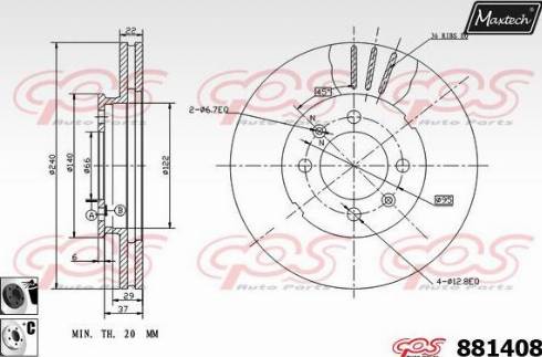 Maxtech 881408.6060 - Kočioni disk www.molydon.hr