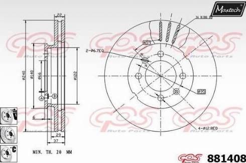 Maxtech 881408.6880 - Kočioni disk www.molydon.hr