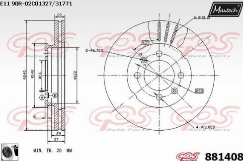 Maxtech 881408.0060 - Kočioni disk www.molydon.hr