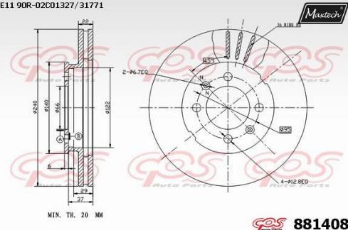 Maxtech 881408.0000 - Kočioni disk www.molydon.hr