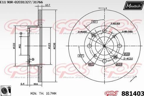 Maxtech 881403.0060 - Kočioni disk www.molydon.hr