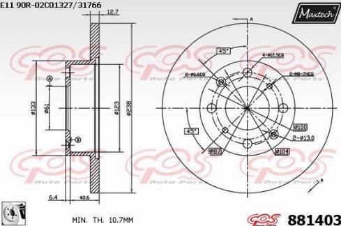 Maxtech 881403.0080 - Kočioni disk www.molydon.hr