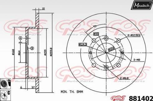 Maxtech 881402.6060 - Kočioni disk www.molydon.hr