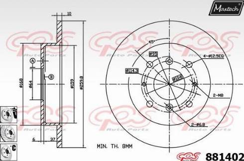 Maxtech 881402.6880 - Kočioni disk www.molydon.hr