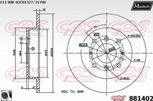 Maxtech 881402.0060 - Kočioni disk www.molydon.hr