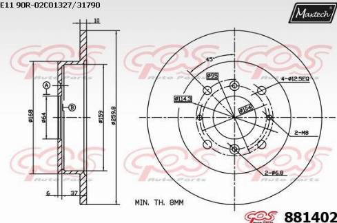 Maxtech 881402.0000 - Kočioni disk www.molydon.hr