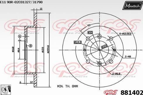 Maxtech 881402.0080 - Kočioni disk www.molydon.hr