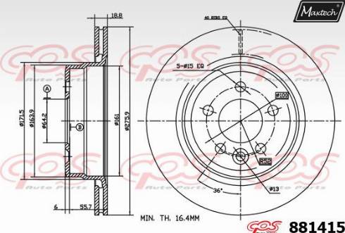 Maxtech 881415.0000 - Kočioni disk www.molydon.hr