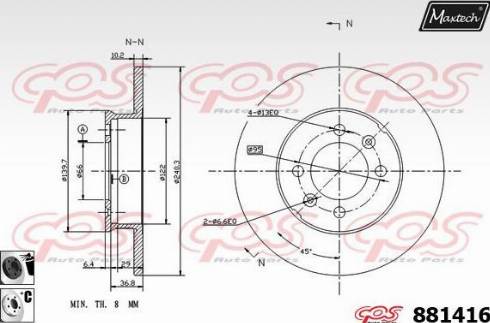 Maxtech 881416.6060 - Kočioni disk www.molydon.hr