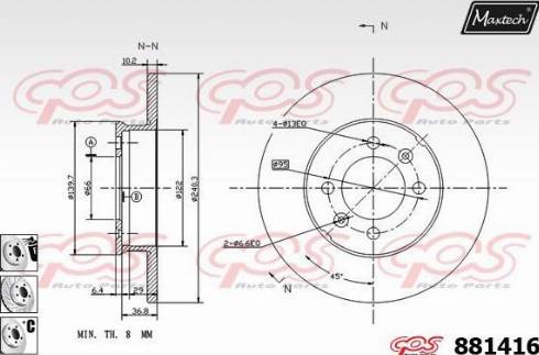 Maxtech 881416.6980 - Kočioni disk www.molydon.hr