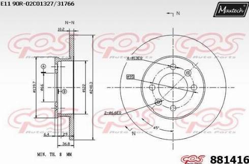 Maxtech 881416.0000 - Kočioni disk www.molydon.hr