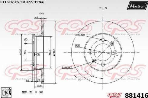 Maxtech 881416.0080 - Kočioni disk www.molydon.hr