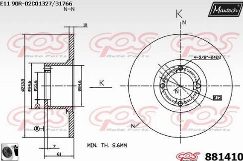 Maxtech 881410.0060 - Kočioni disk www.molydon.hr