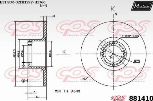 Maxtech 881410.0000 - Kočioni disk www.molydon.hr