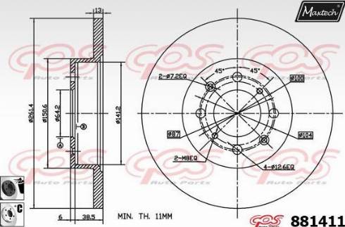 Maxtech 881411.6060 - Kočioni disk www.molydon.hr