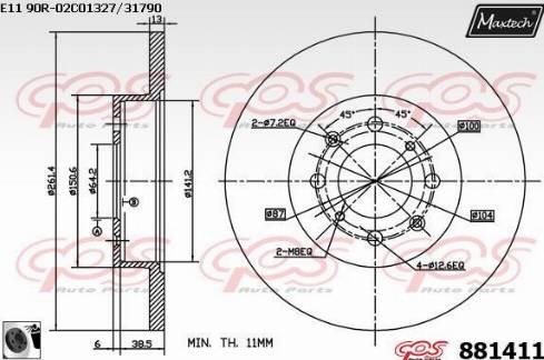 Maxtech 881411.0060 - Kočioni disk www.molydon.hr