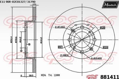 Maxtech 881411.0000 - Kočioni disk www.molydon.hr