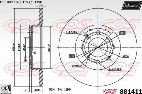 Maxtech 881411.0080 - Kočioni disk www.molydon.hr