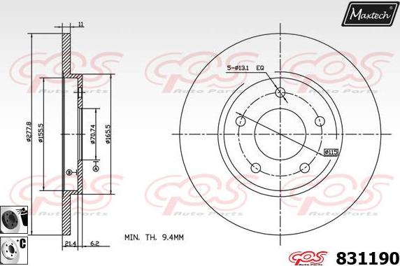 Maxtech 881411 - Kočioni disk www.molydon.hr