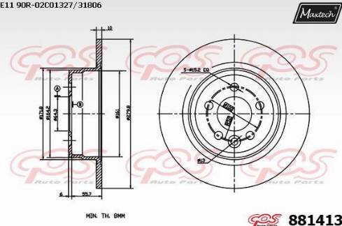 Maxtech 881413.0000 - Kočioni disk www.molydon.hr