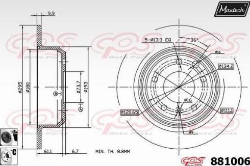 Maxtech 881006.6060 - Kočioni disk www.molydon.hr