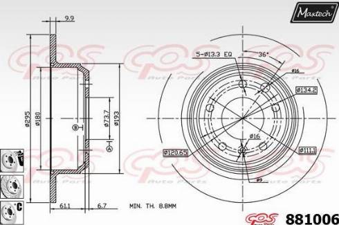 Maxtech 881006.6880 - Kočioni disk www.molydon.hr