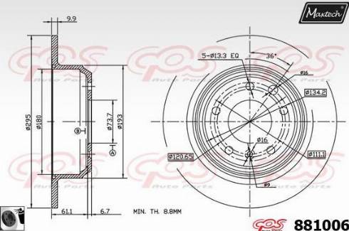 Maxtech 881006.0060 - Kočioni disk www.molydon.hr