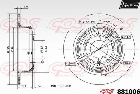 Maxtech 881006.0000 - Kočioni disk www.molydon.hr