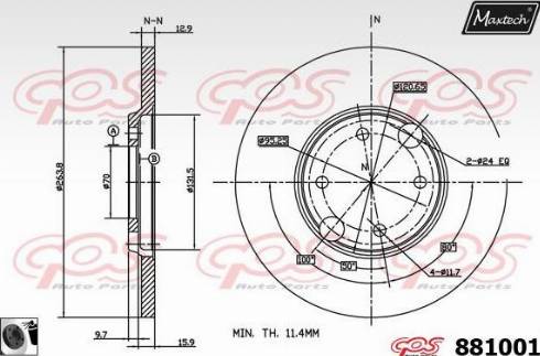 Maxtech 881001.0060 - Kočioni disk www.molydon.hr