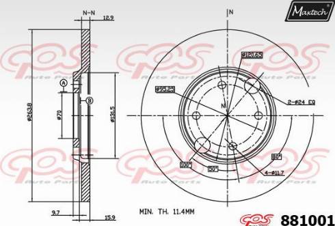 Maxtech 881001.0000 - Kočioni disk www.molydon.hr