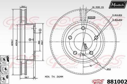 Maxtech 881002.6880 - Kočioni disk www.molydon.hr