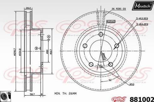 Maxtech 881002.0060 - Kočioni disk www.molydon.hr