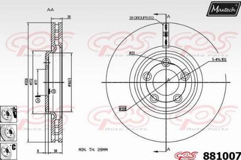 Maxtech 881007.6980 - Kočioni disk www.molydon.hr