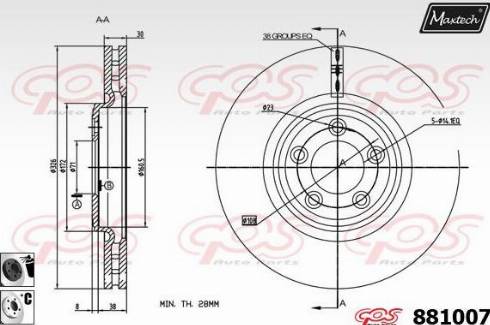 Maxtech 881007.6060 - Kočioni disk www.molydon.hr