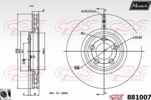 Maxtech 881007.0060 - Kočioni disk www.molydon.hr