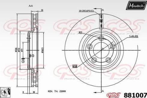 Maxtech 881007.0080 - Kočioni disk www.molydon.hr