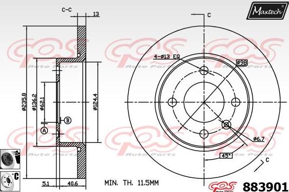 Maxtech 881007 - Kočioni disk www.molydon.hr