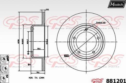 Maxtech 881201.6880 - Kočioni disk www.molydon.hr