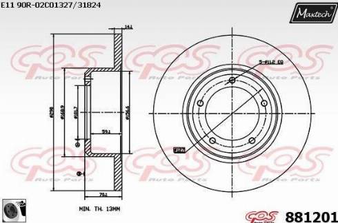 Maxtech 881201.0060 - Kočioni disk www.molydon.hr