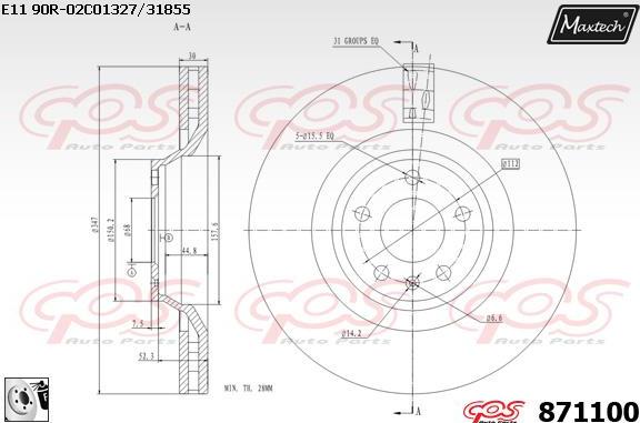 Maxtech 881202 - Kočioni disk www.molydon.hr