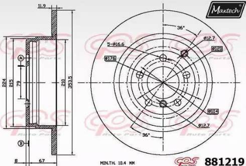 Maxtech 881219.6880 - Kočioni disk www.molydon.hr