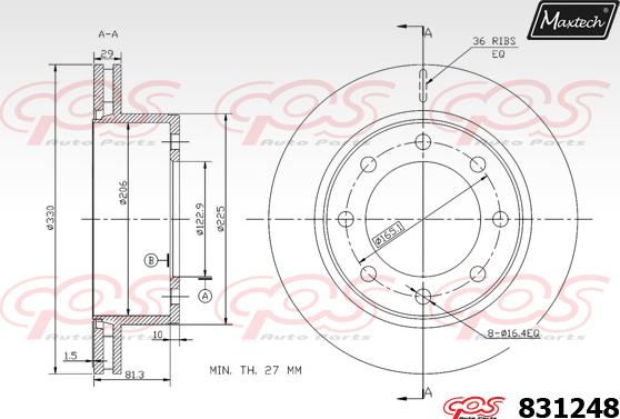 Maxtech 881219 - Kočioni disk www.molydon.hr